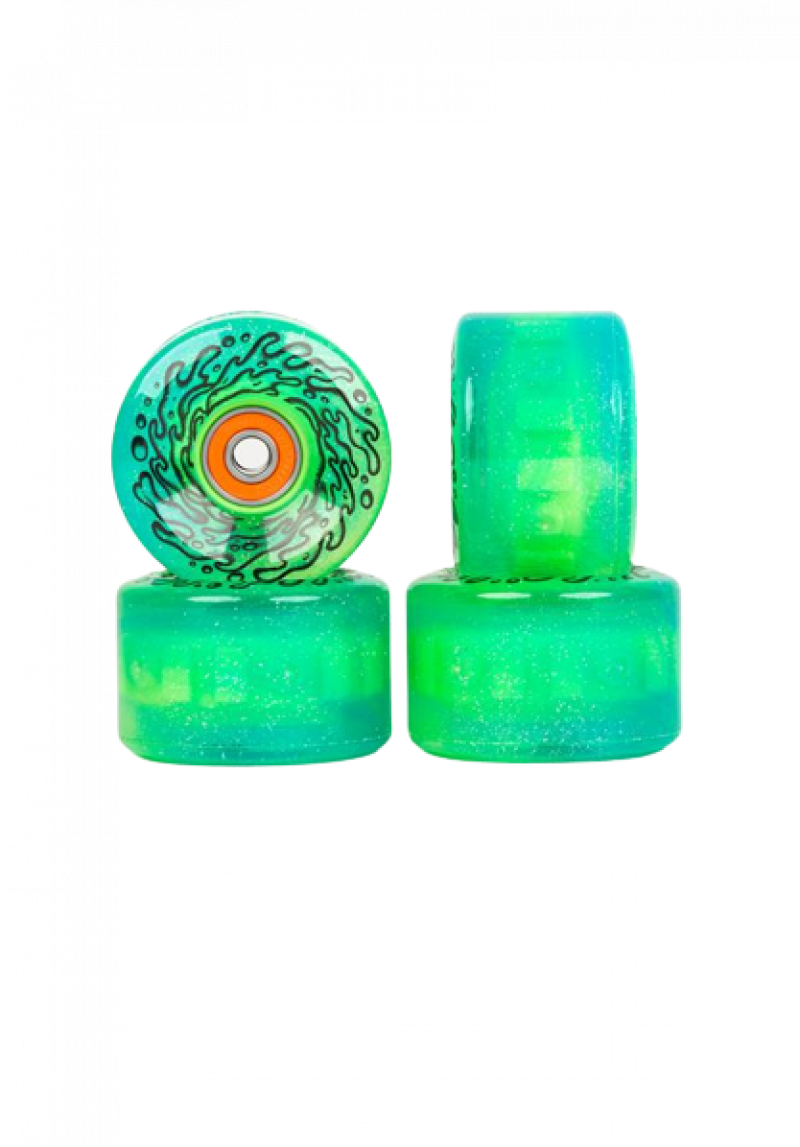 Slime Balls 60mm 78 a Light Ups LED Skateboard Wheels inkl. Kugellager (blue-green)